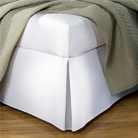 Fresh Ideas FRE20114WHIT01 Poplin Tailored Bed Skirt  White - Twin